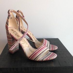 Fabric block heels